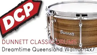 Dunnett Dreamtime Queensland Walnut 14x7 Snare Drum Demo