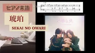 琥珀 / SEKAI NO OWARI 「少年と犬」主題歌 ピアノソロアレンジ楽譜 kohaku セカオワ piano score