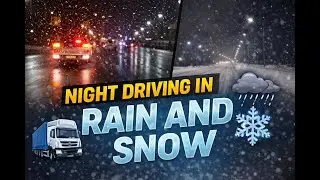 EUROPE Night driving in rain and snow