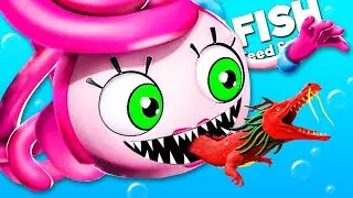 Mommy Long Legs EATS GIANT SHARKS In Feed and Grow Fish