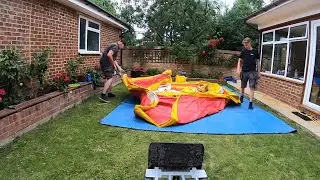 Bouncy Castle Videos - Setting Up A 12x12 Red & Yellow Castle