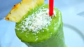 ЗЕЛЕНЫЙ ТРОПИЧЕСКИЙ КОКТЕЙЛЬ | ПП СМУЗИ С АНАНАСОМ И ШПИНАТОМ | Green tropical smoothie