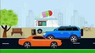 Ice Cream Truck Cartoon -  Free Cartoon Background Loop - Camion de Helados Cartoon - FULL HD
