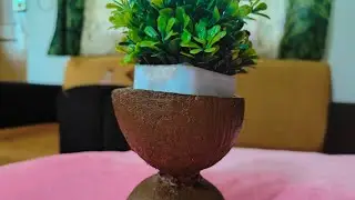 DIY- coconut shell planter/showpiece #handcraft #coconutshellideas #coconutshell #showpiece #diy