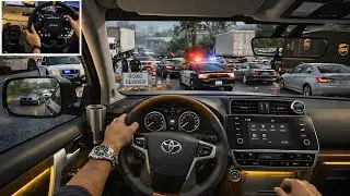 GTA 5 - Realistic POV Luxury Taxi Uber Job | Toyota Prado GX | Steering Wheel Gameplay