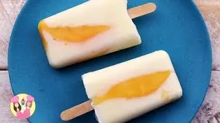 MANGO COCONUT POPSICLES - ice lolly - healthy frozen ice pop block Charli's crafty kitchen