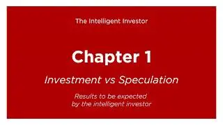 The Intelligent Investor by Benjamin Graham Chapter 1