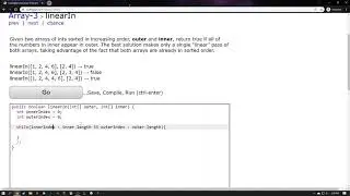 Coding Bat Java - Arrays 3 - linearIn