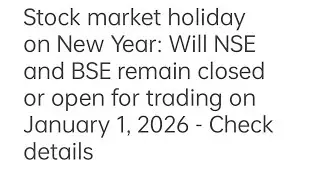 Stock market holiday on New Year: Will NSE and BSE remain closed or open for trading on January 1, 2