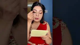 Easy Karwachauth eye Makeup Look /Red Saree Makeup Look #karwachauth2022 #shorts #redsareemakeuplook