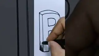 How To Draw 3D Letter P#3dlettera #drawing3d #drawing