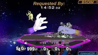 Super Smash Bros. Melee Crazy Mod UE: Wario & Waluigi Hands vs. Metal Ganon, Mewtwo, & Giga Bowser