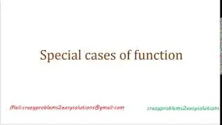 Special case  of Functions