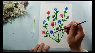 Easy painting ideas with earbuds #kid #art #drawing #painting #letsdrawithtejna