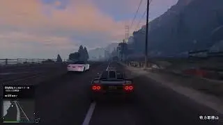 GTA Online, GP1 sunset driving with some random event