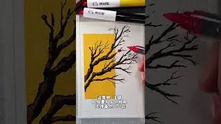 Acrylic marker Happy plum tip Muduxing acrylic marker Baohong cotton watercolor paper#Acry
