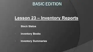 Lesson 23 - Inventory Reports in BUSY