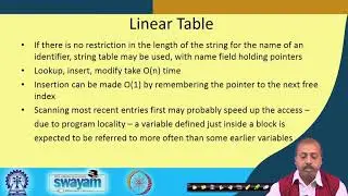 Lecture 44: Symbol Table (Contd.)