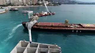 Aggregate Loading and Discharge Operation - Toulon to Monaco - MV Tertnes & MV CSL Rhine