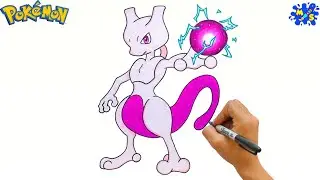 Pokemon Drawing || How to Draw Mewtwo Step by Step || Pokemon
