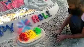 Holi rang bharae utsav par ret kala kriti by Rupesh singh sand artist