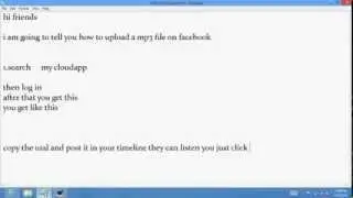 how to upload mp3 file on facebook or any