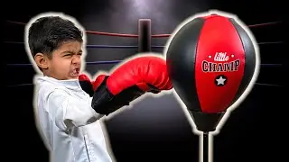 CHAMPIC Punching Bag for KIDS! Boxing Gloves + Focus Pads & Pedestal Punching Bag!