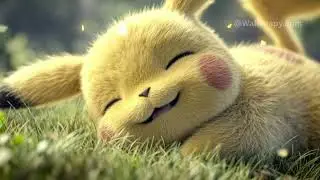 Pikachu Relaxing on Soft Grass Side View PC Live Wallpaper 4K Pok&eacute;mon Aesthetic Loop | Free Download