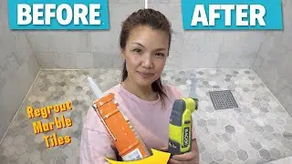 I Regrouted My Marble Shower Myself | Mompreneur Home Care