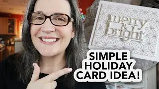 Keep it monochromatic! A silver on silver holiday card idea!