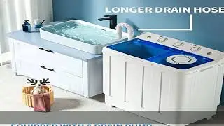 VCJ Portable Washing Machine, Twin Tub Washing Machine Laundry Compact Washer spinner Combo with 28