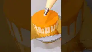 Mango cake decorating 🥭🎂#dripcake #mangotrufflecake #homebaking #nozzledesign  #cakedecoration