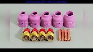 Top 42PK+1PK Tig Welding Gas Lens Kit  Long Alumina nozzle Back Cap Collet Body Fit SR WP 9 20 25 T