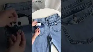 【Flamingals】Wash Raw Hem Flap Pocket Wide Leg Low Rise Jeans #jeans #fashion #ootdguide