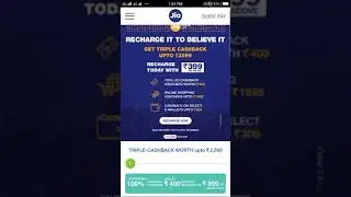 reliance jio offer: Triple cashback on 399 | 2599 cashback