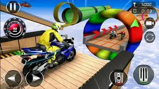 Mega Ramp Bike Racing 3D Games - Monster Bike Stunts Bike Racing Challenge - Android Gameplay