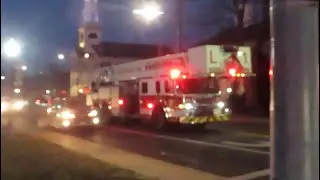 *SCREAMING Q* Southington Fire Department Ladder 1 responding HOT to an Odor of Gas