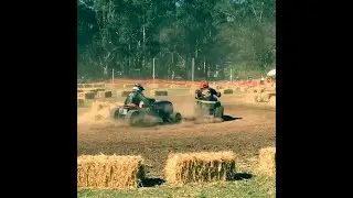 Intense lawnmower race