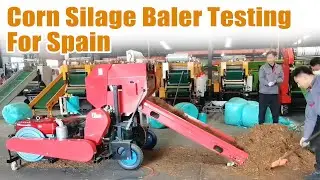 Testing silage baler performance for Spanish customer | High-efficiency round bale wrapping machine