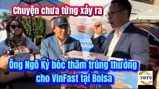 Chuyện chưa từng c&oacute;: &ocirc;ng Ng&ocirc; Kỷ b&oacute;c thăm tr&uacute;ng thưởng cho VinFast tại Bolsa.