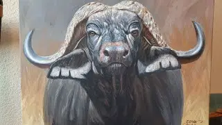 Buffalo painting,  Acrylic colors,