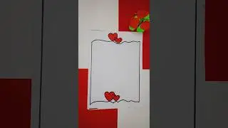 Red Heart Border Design❤️ Project Work Designs #art #assignment #shorts #trending #satisfying #viral
