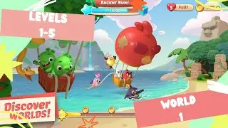 AB JOURNEY 😡🐥|LEVELS 1-5|ANCIENT RUINS|ANGRY BIRDS JOURNEY GAMEPLAY😡🐥🎮|#video #angrybirdsjourney