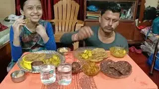 Eating With Niece ( ভাইঝি ) || Veg Paratha & Koraishutir Kochuri with Echor Kopta - Alur Dum
