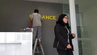 Installation of 3D Sign at shop