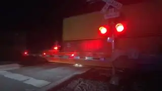 BNSF Intermodal train in Rathdrum ID (Nighttime)