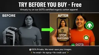 FREE AI Fitting Room Try On GOTS Certified Organic Cotton Tees with Google Gemini!