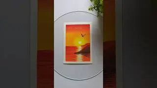 Golden Hour Lake Scenery 🎨/#art #painting #trending #artshorts #aesthetic #shorts #viralvideo #easy