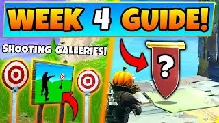 Fortnite WEEK 4 CHALLENGES GUIDE! - SHOOTING GALLERIES Locations, Banner (Battle Royale Season 6)