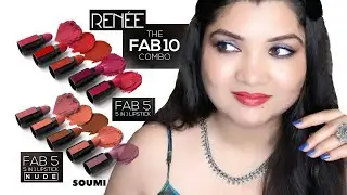 RENEE FAB 5 IN 1 LIPSTICKS | All Shades - BOLD & NUDE | SWATCHES & HONEST REVIEW | Affordable| SOUMI